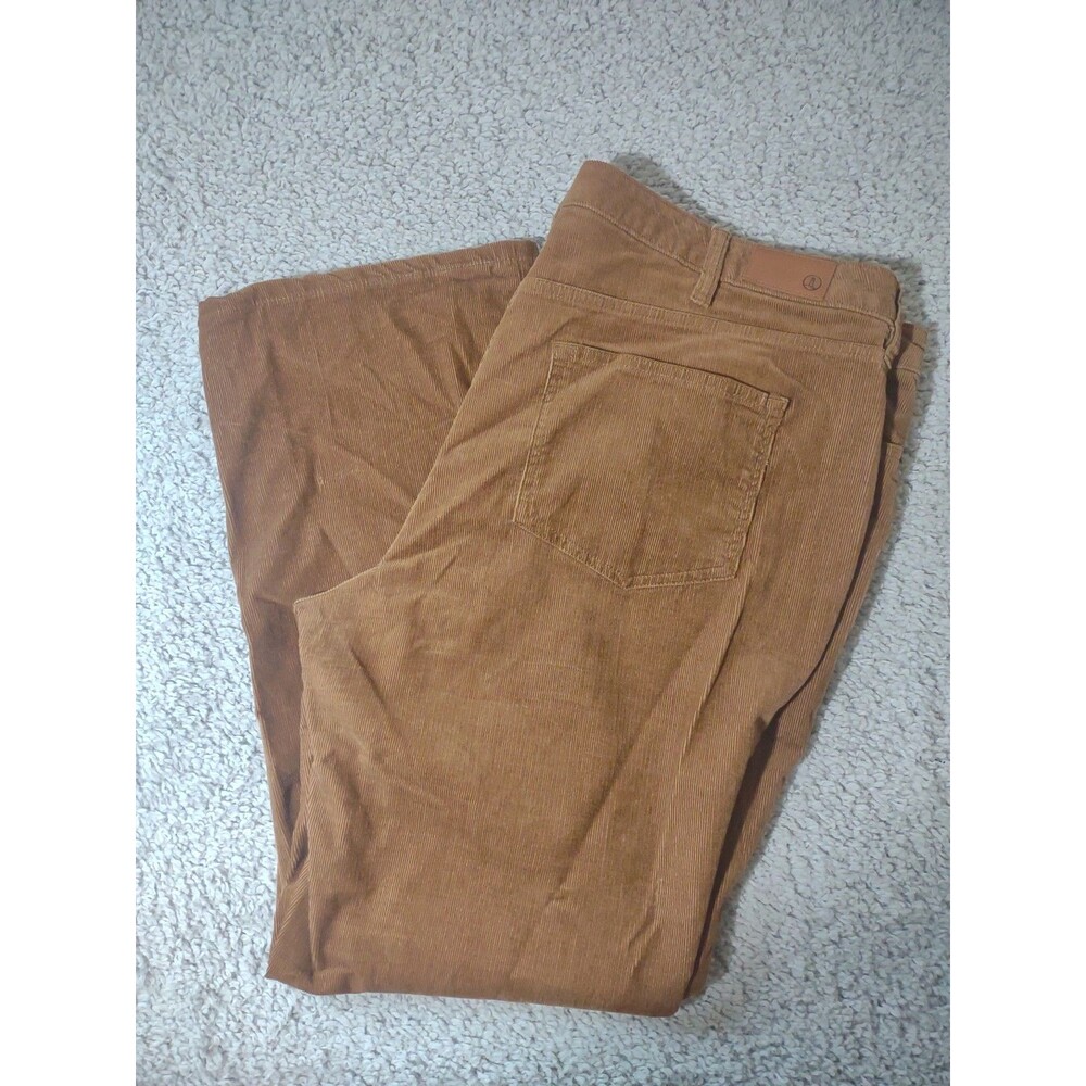 Lands End Brown Corduroy Pants Womens 18 W Mid Rise Bootcut Cotton Retro